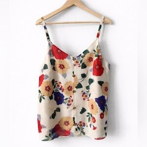 CABI Victoria Floral Camisole Blouse Ecru Cream Medium